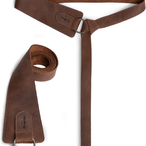 Women's Leather No-Buckle Waist Belt with Ring Handmade for Formal Occasions - Picture 1 of 5